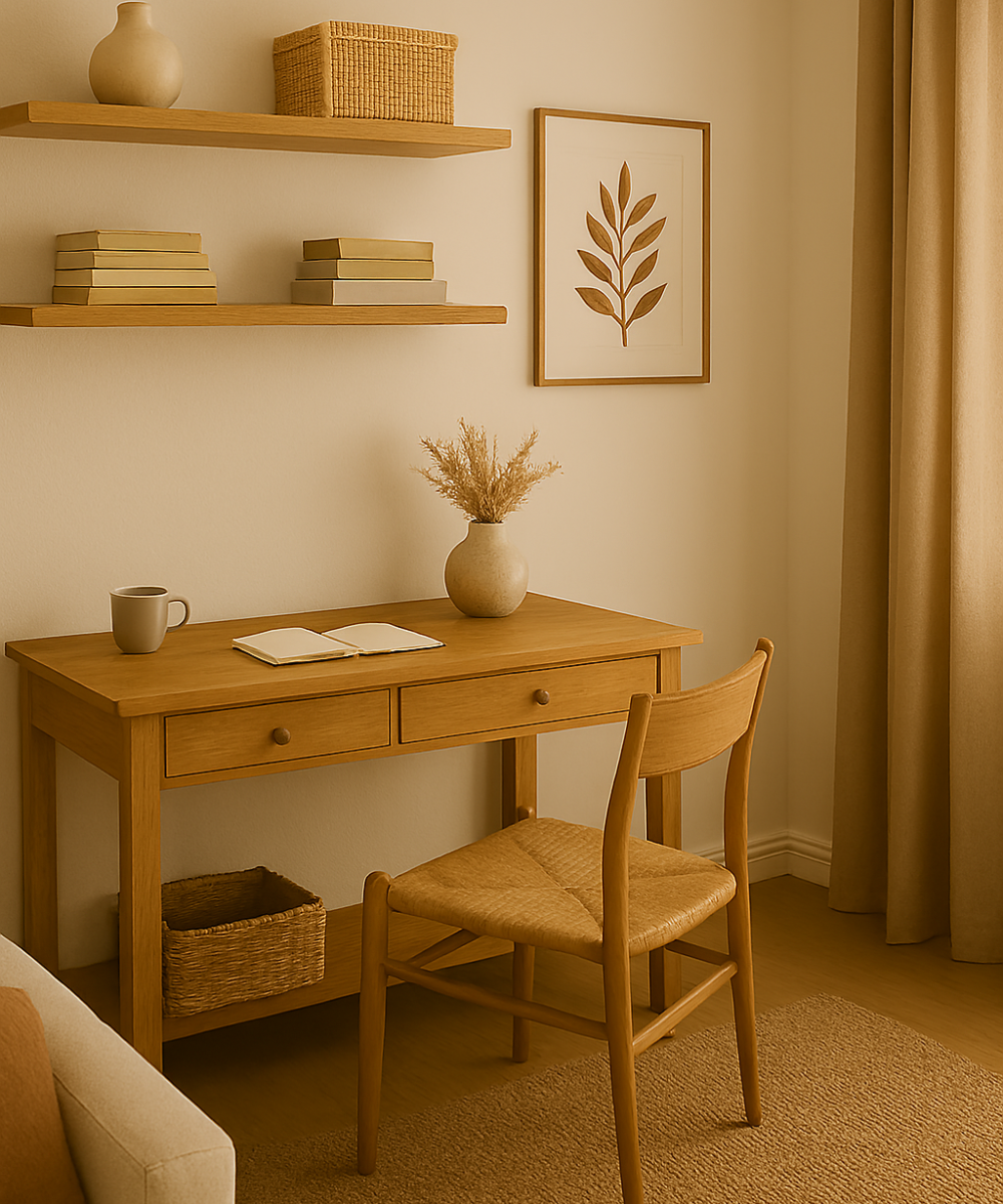 study room with a de